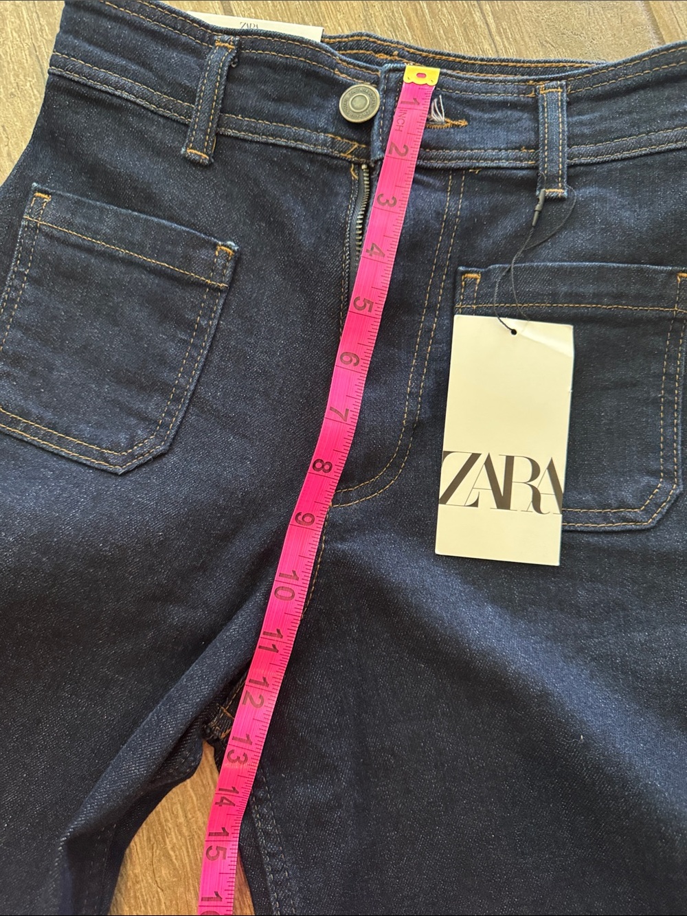 Zara Dark Blue Flare Jeans - Picture 10 of 10